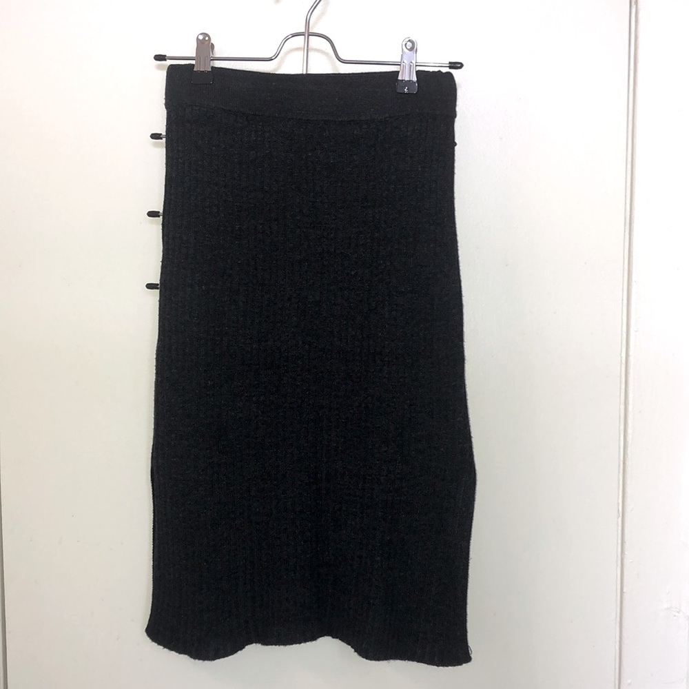 Scotch and soda navy linen blend midi skirt